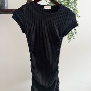 Altar'd State Black Ribbed Mini Dress